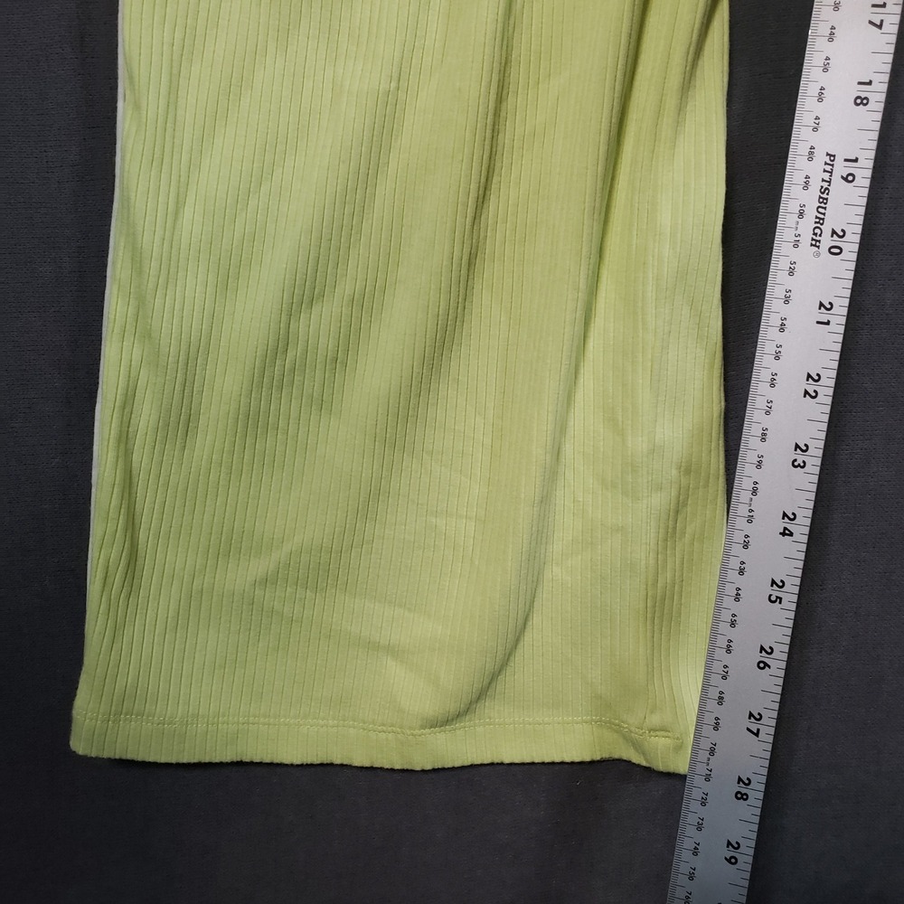Old Navy Slouchy Barrel Pants Womens L Yellow Lime Ribbed Side Stripe Lounge - Picture 7 of 10